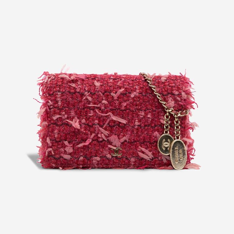 Chanel Wallet On Chain Tweed Pink / Red Front | Sell your designer bag