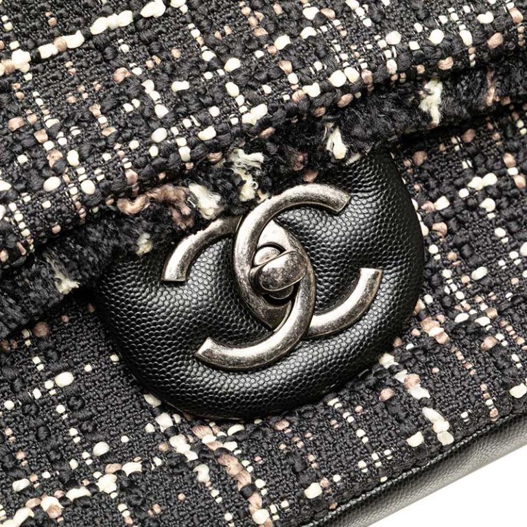 Chanel Timeless XXL Tweed Black / White Front | Sell your designer bag