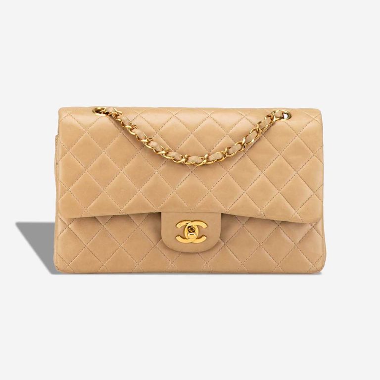 Chanel Timeless Medium Lamb Beige Front | Sell your designer bag