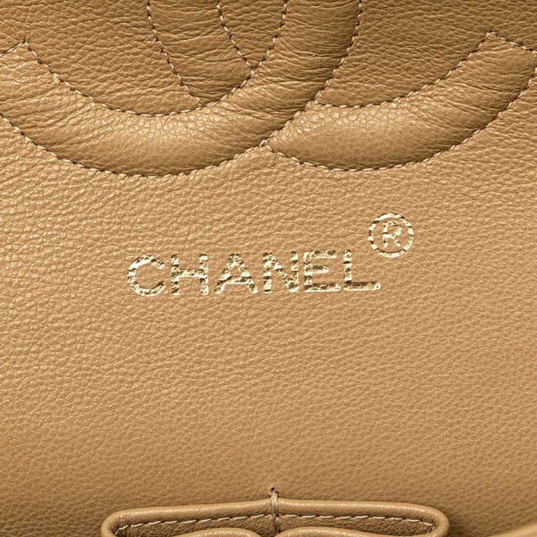 Chanel Timeless Medium Lamb Beige Logo | Sell your designer bag