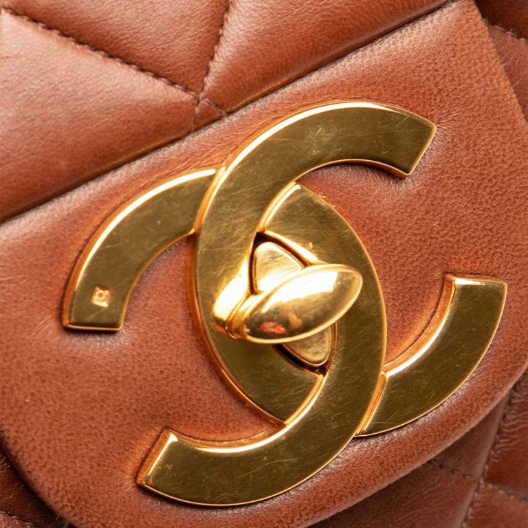 Chanel Timeless Jumbo Lamb Brown Front | Sell your designer bag