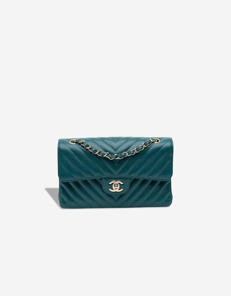 Chanel Timeless Small Caviar Water Green Front | Sell your designer bag