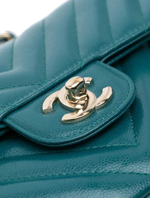 Chanel Timeless Small Caviar Water Green Closing System | Sell your designer bag