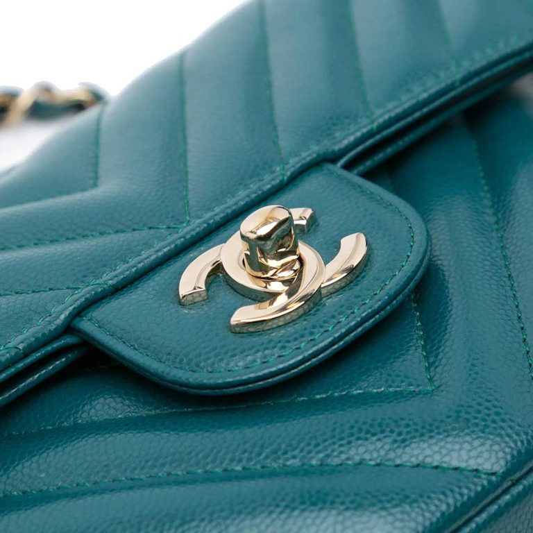 Chanel Timeless Small Caviar Water Green Front | Sell your designer bag