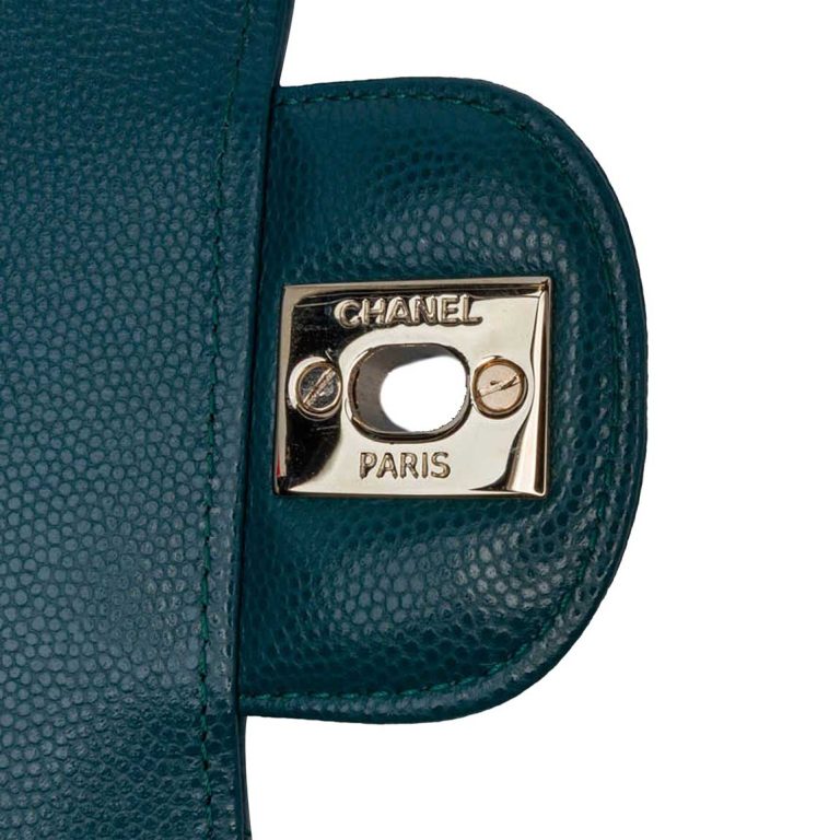 Chanel Timeless Small Caviar Water Green Signs of wear | Sell your designer bag
