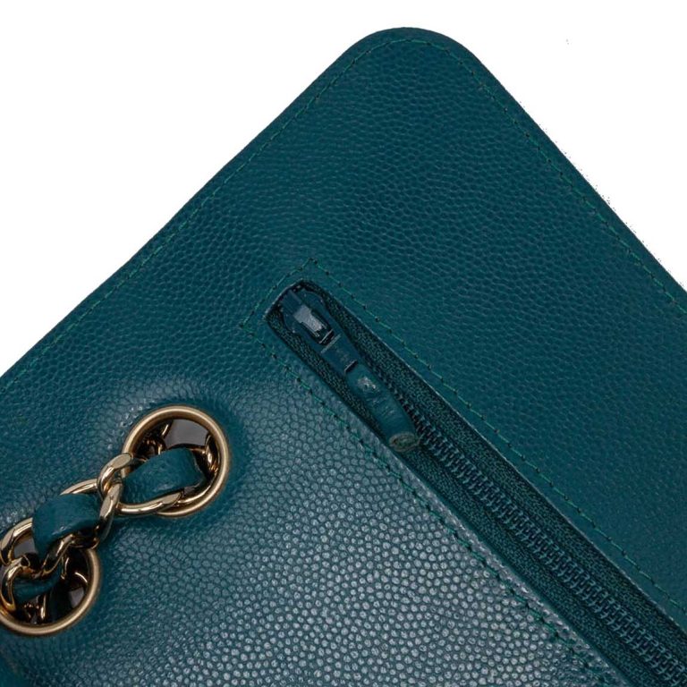 Chanel Timeless Small Caviar Water Green Signs of wear | Sell your designer bag