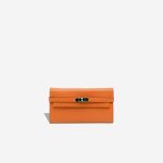 Hermès Kelly Long Wallet Chèvre Mysore Orange H Front | Sell your designer bag