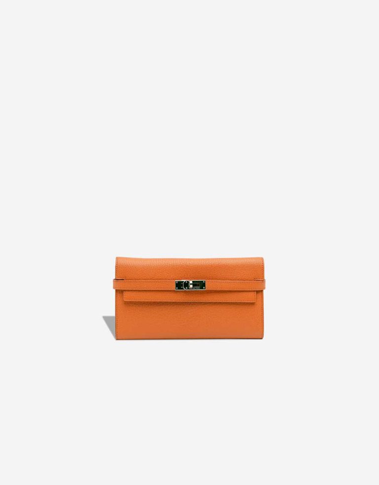 Hermès Kelly Long Wallet Chèvre Mysore Orange H Front | Sell your designer bag