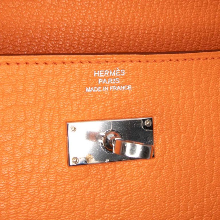 Hermès Kelly Long Wallet Chèvre Mysore Orange H Logo | Sell your designer bag