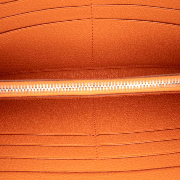 Hermès Kelly Long Wallet Chèvre Mysore Orange H Inside | Sell your designer bag