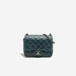 Chanel Timeless Mini Square Lamb Dark Green / Blue Front | Sell your designer bag