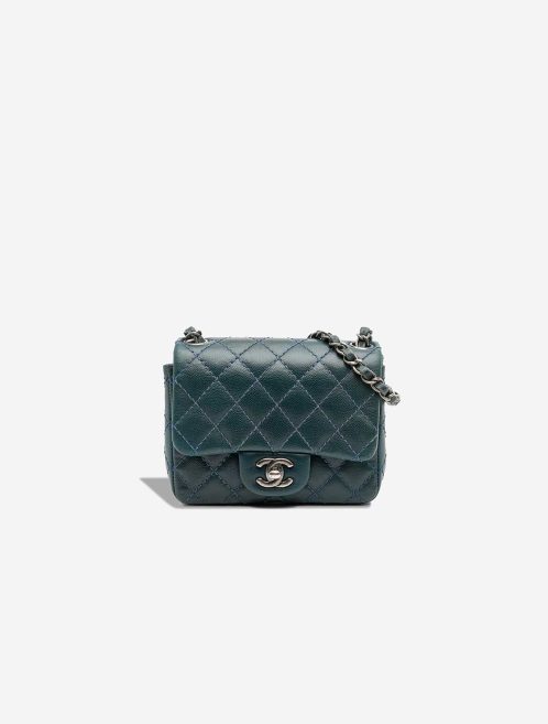 Chanel Timeless Mini Square Lamb Dark Green / Blue Front | Sell your designer bag