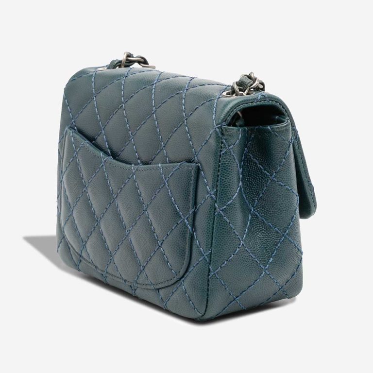 Chanel Timeless Mini Square Lamb Dark Green / Blue | Sell your designer bag
