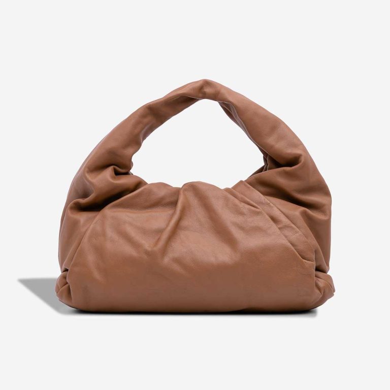 Bottega Veneta Pouch Large Lamb Brown Front | Sell your designer bag
