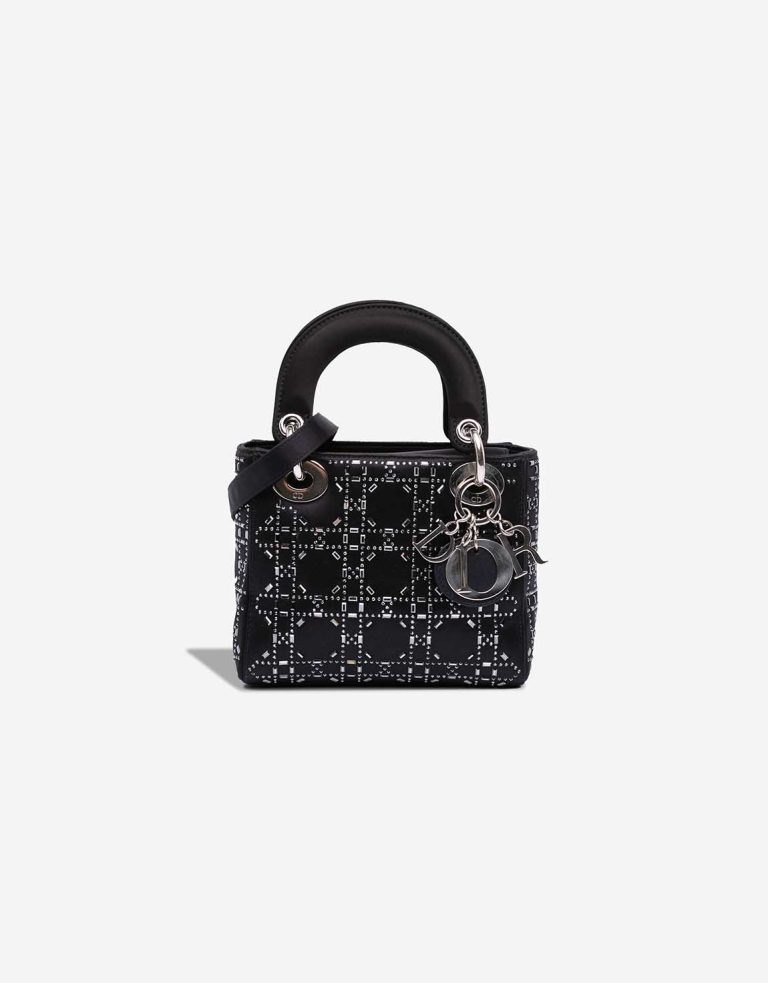 Dior Lady Mini Satin Black Front | Sell your designer bag
