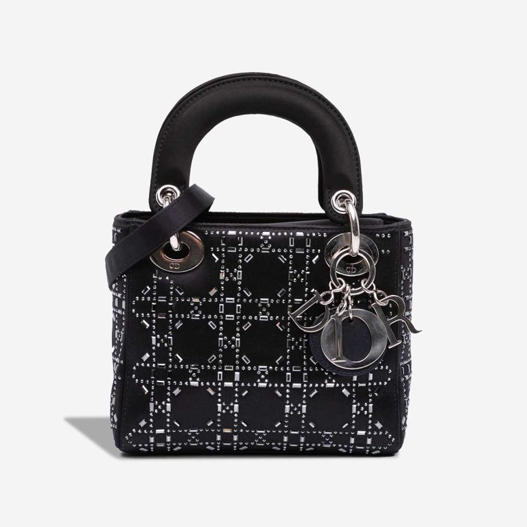 Dior Lady Mini Satin Black Front | Sell your designer bag
