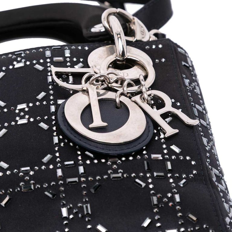 Dior Lady Mini Satin Black Front | Sell your designer bag