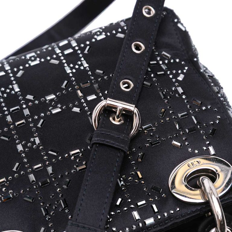 Dior Lady Mini Satin Black Signs of wear | Sell your designer bag