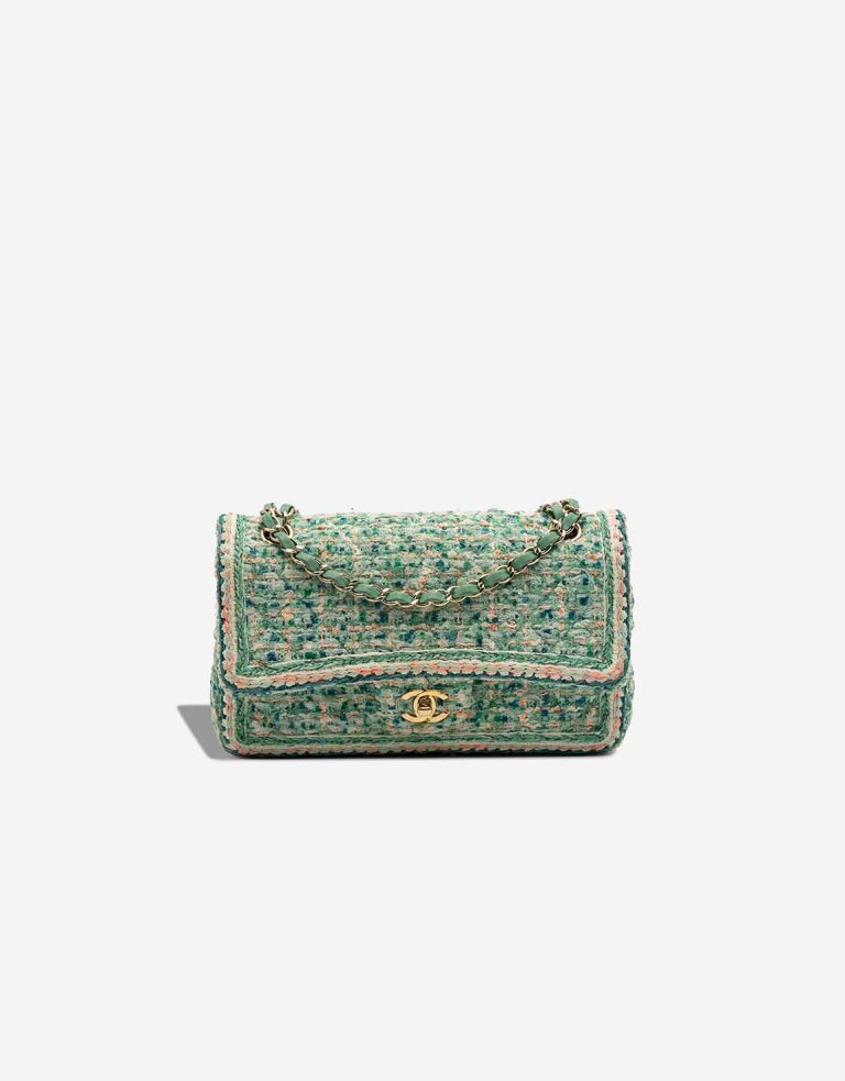Chanel Timeless Medium Tweed Green Front | Sell your designer bag