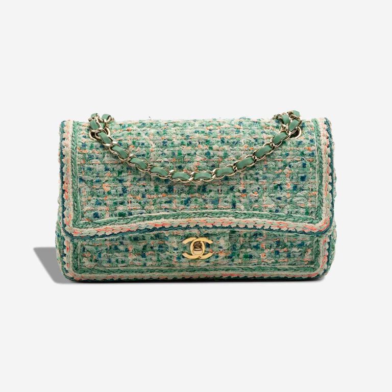 Chanel Timeless Medium Tweed Green Front | Sell your designer bag