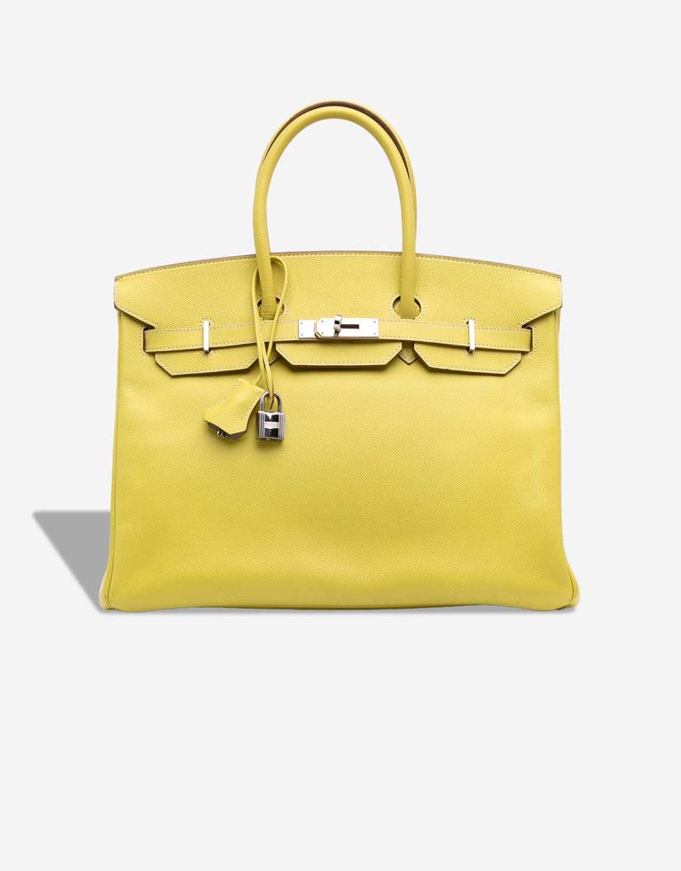 Hermès Birkin 35 Epsom Leahter Lime Front | Sell your designer bag