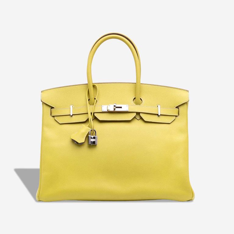 Hermès Birkin 35 Epsom Leahter Lime Front | Sell your designer bag