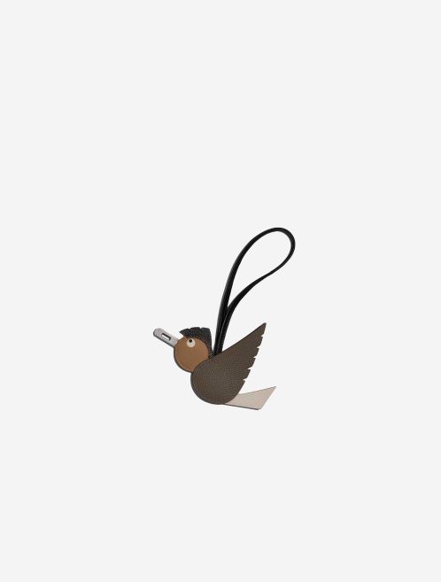 Pre-owned Hermès bag Birdy Charm Epsom Etoupe / Nata / Biscuit / Rouge Sellier / Black Beige, Multicolour, White | Sell your designer bag on Saclab.com