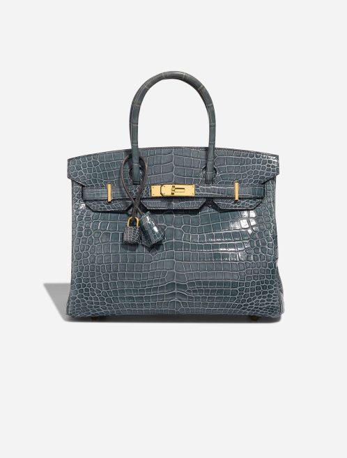 Pre-owned Hermès bag Birkin 30 Porosus Crocodile Bleu Tempête Blue | Sell your designer bag on Saclab.com