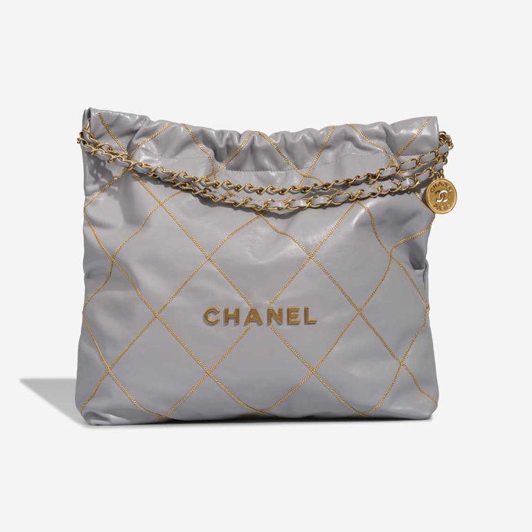 Chanel 22 Large Calf Grey Front | Sell your designer bag