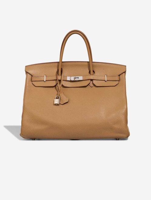 Hermès Birkin 40 Taurillon Clémence Tabac Camel Front | Sell your designer bag