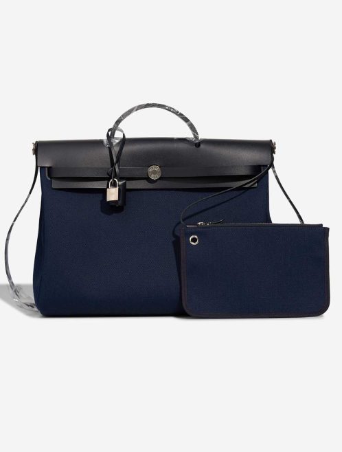 Hermès Herbag 39 Vache Hunter / Toile Bleu Indigo / Bleu Marine Front | Sell your designer bag