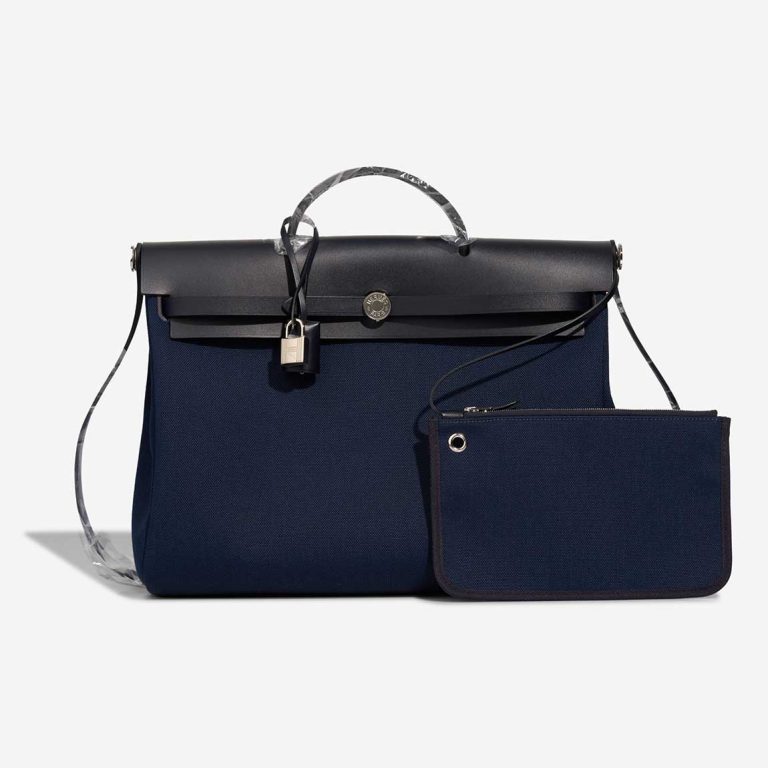 Hermès Herbag 39 Vache Hunter / Toile Bleu Indigo / Bleu Marine Front | Sell your designer bag