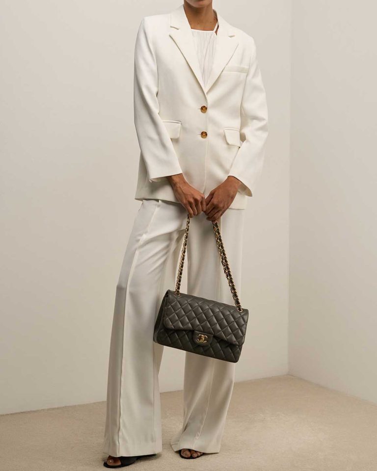 Chanel Timeless Jumbo Lamb Anthracite Front | Sell your designer bag