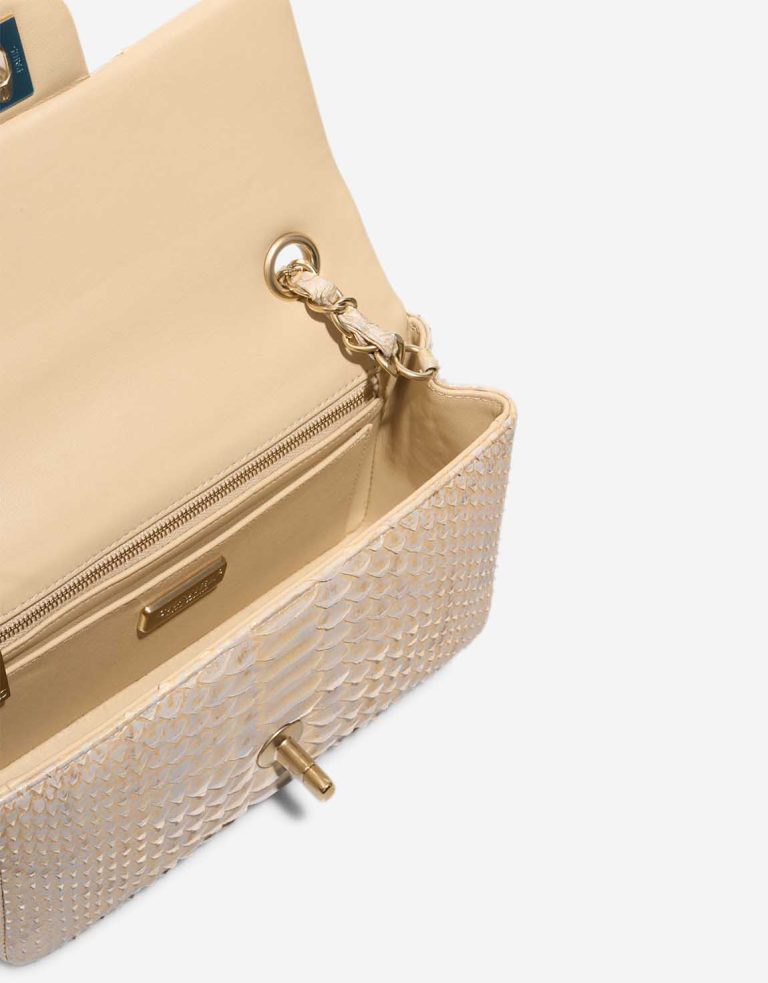 Chanel Timeless Mini Rectangular Python Light Grey / Gold / Beige Inside | Sell your designer bag