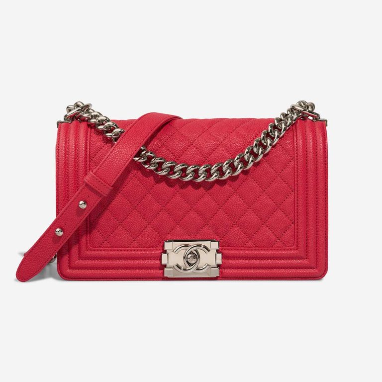 Chanel Boy Old Medium Caviar Red Front | Sell your designer bag