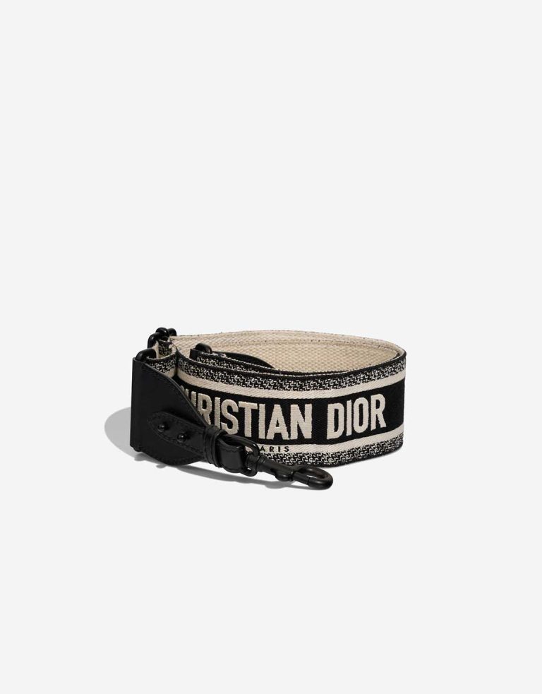 Dior Shoulder Strap Canvas Black / White Front | Sell your designer bag