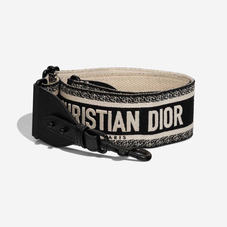 Dior Shoulder Strap Canvas Black / White Front | Sell your designer bag