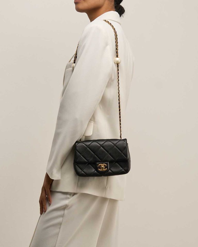 Chanel Timeless Mini Rectangular Lamb Black Front | Sell your designer bag