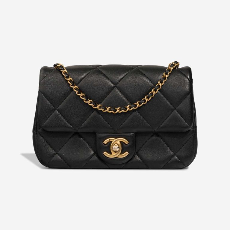 Chanel Timeless Mini Rectangular Lamb Black Front | Sell your designer bag