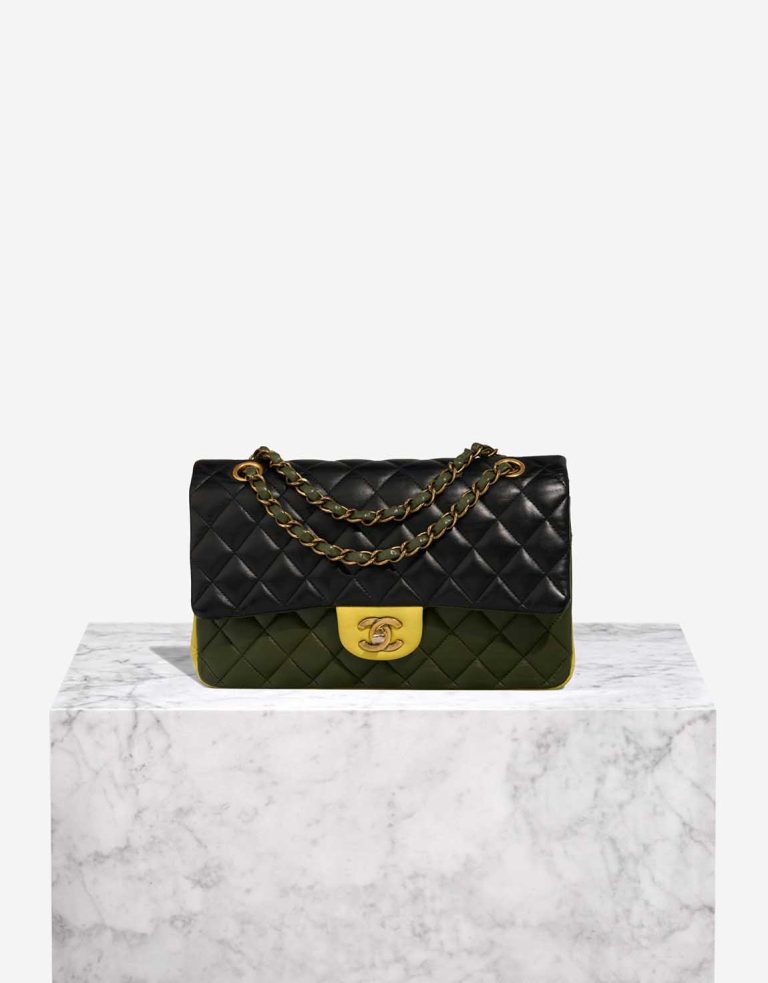 Chanel Timeless Medium Lamb Black / Green / Yellow Front | Sell your designer bag