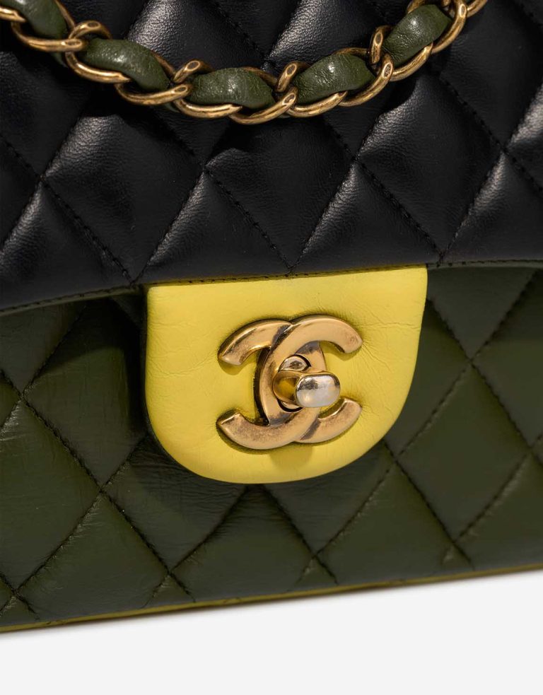 Chanel Timeless Medium Lamb Black / Green / Yellow Closing System | Sell your designer bag