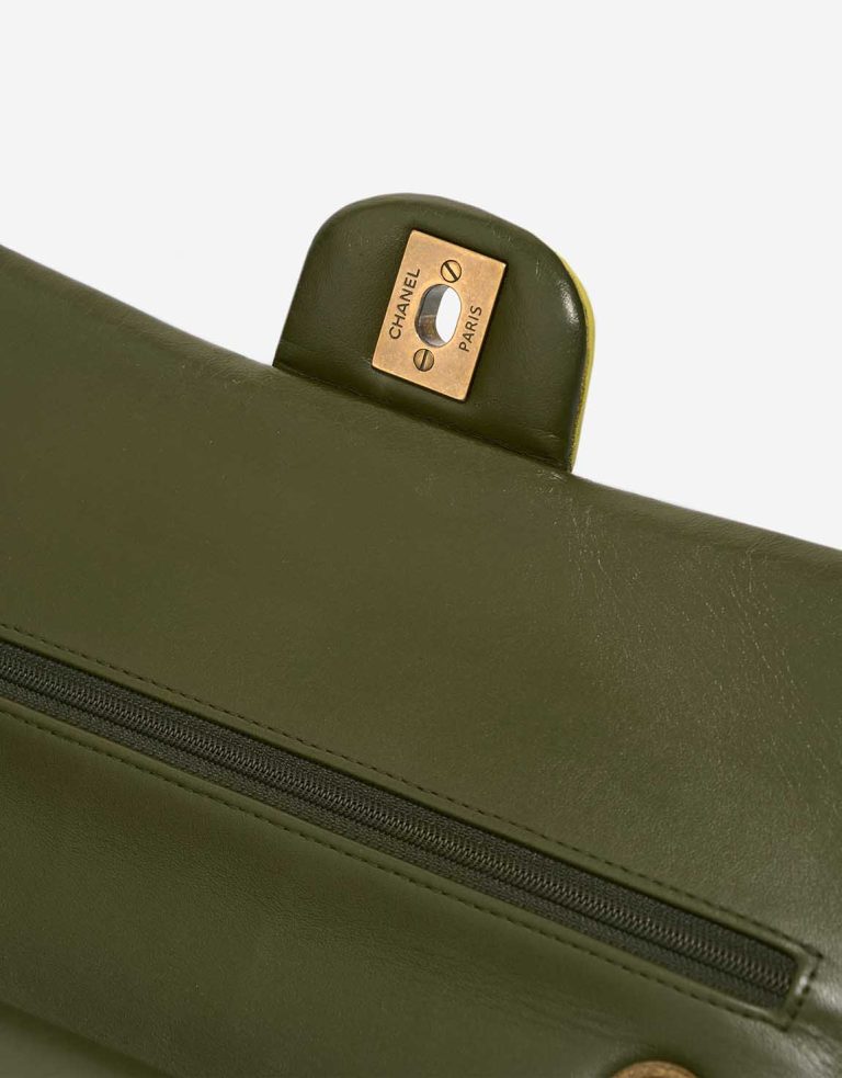 Chanel Timeless Medium Lamb Black / Green / Yellow Signs of wear | Sell your designer bag