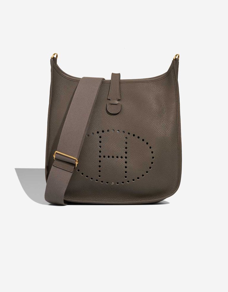 Hermès Evelyne 33 Taurillon Clémence Gris Étain Front | Sell your designer bag