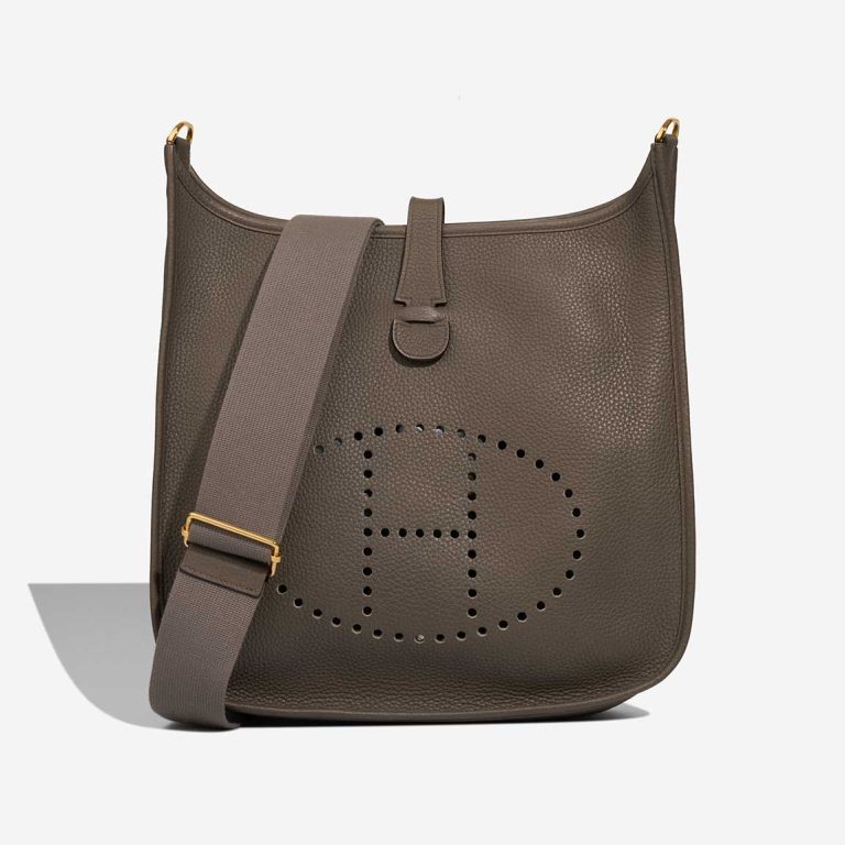 Hermès Evelyne 33 Taurillon Clémence Gris Étain Front | Sell your designer bag