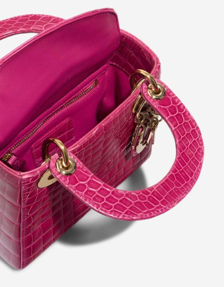 Dior Lady Micro Crocodile Neon Pink Inside | Sell your designer bag