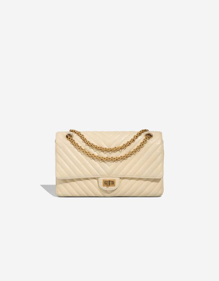 Chanel 2.55 Reissue 226 Crinkled Calf Off White Front | Sell your designer bag
