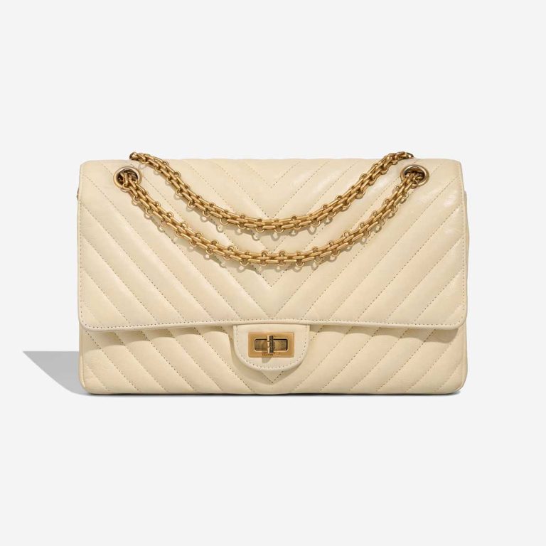 Chanel 2.55 Reissue 226 Crinkled Calf Off White Front | Sell your designer bag
