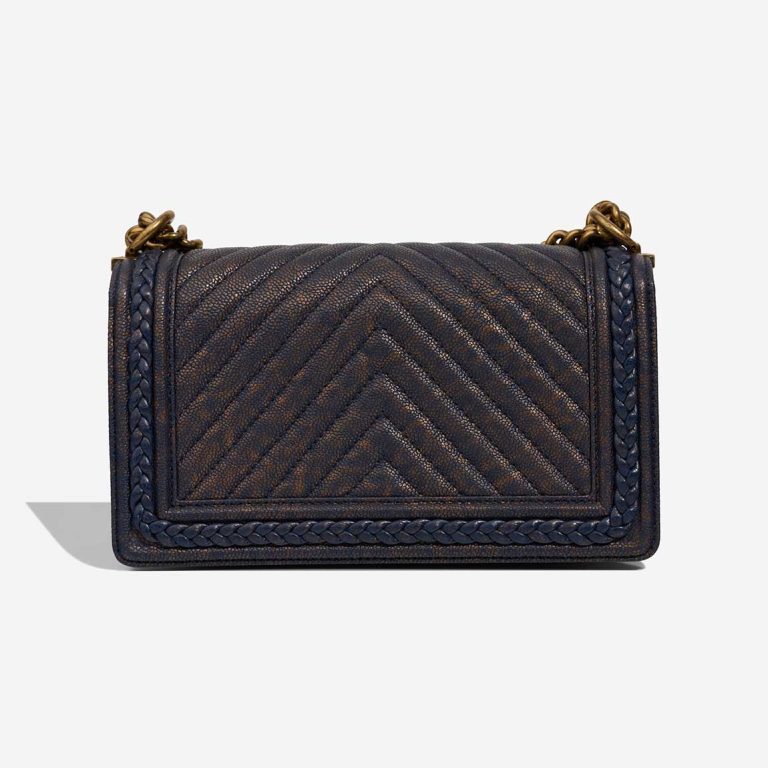 Chanel Boy Old Medium Caviar Blue / Metallic Gold | Sell your designer bag