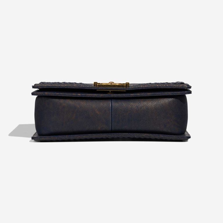Chanel Boy Old Medium Caviar Blue / Metallic Gold | Sell your designer bag