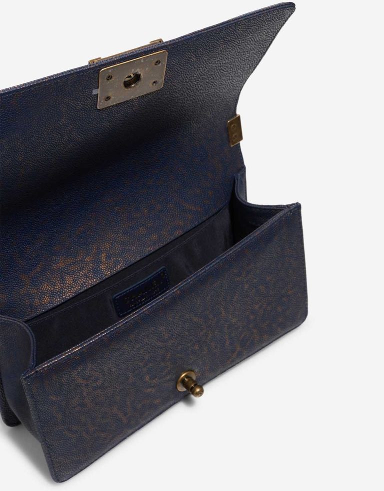 Chanel Boy Old Medium Caviar Blue / Metallic Gold Inside | Sell your designer bag